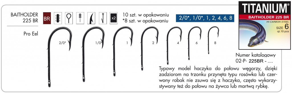 Háček TITANIUM BAIT. 225 BR 1